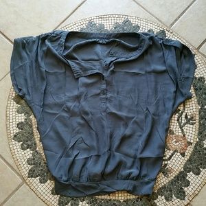Forever 21 Blue Gray Flowy Blouse